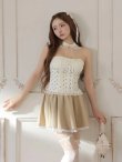 アイボリーxベージュ　モデル：まみ　身長：161cm　着用サイズ：Sサイズ