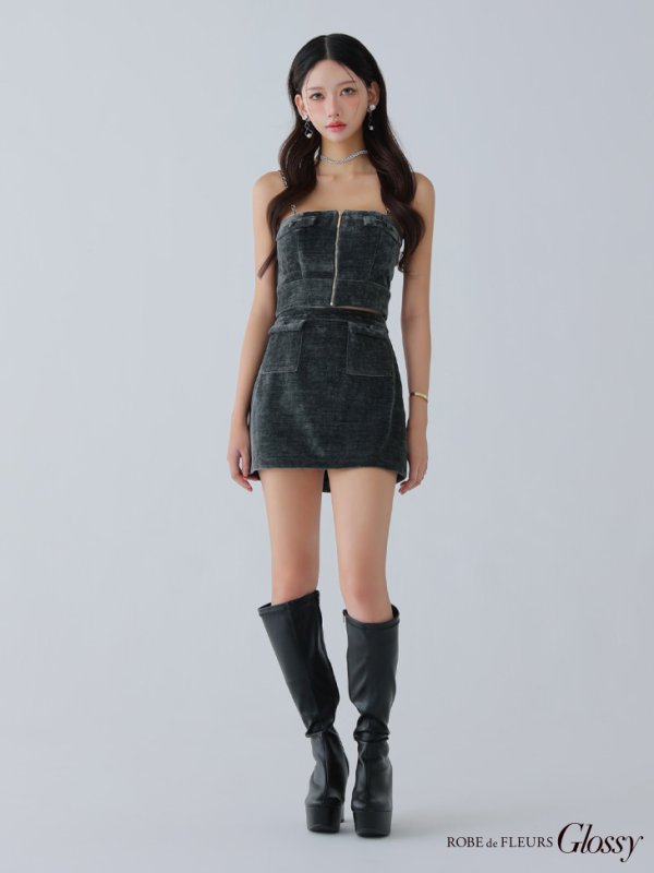 グレー　モデル：ハニ　身長：162cm　着用サイズ：Sサイズ