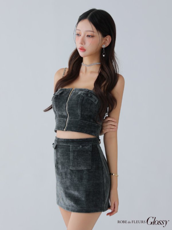 グレー　モデル：ハニ　身長：162cm　着用サイズ：Sサイズ