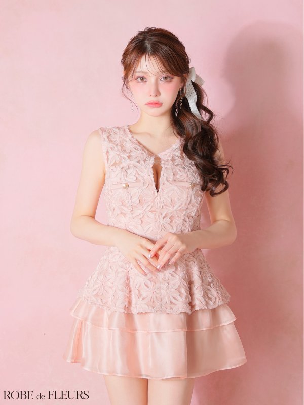 ピンクベージュ　モデル：ももか　身長：156cm　着用サイズ：Sサイズ