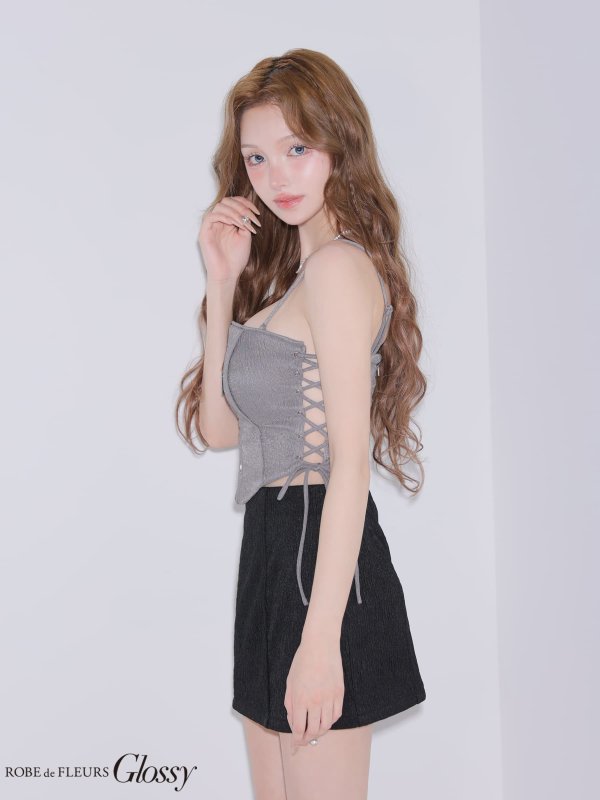 グレーxブラック しおん　身長：158cm　着用サイズ：Sサイズ