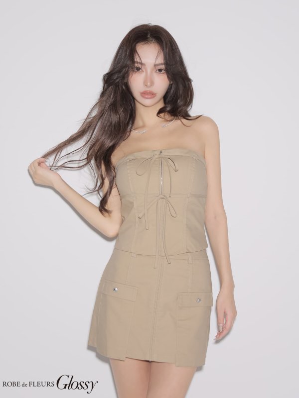 ベージュ　モデル：みゆ　身長：164cm　着用サイズ：Sサイズ