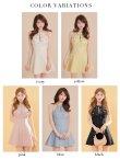 画像22: XSサイズあり【ROBE de FLEURS/ローブドフルール】スパンコール/ ラメツイード/ ホルターネック/ ビジュー/ フレア/ ミニドレス/ キャバドレス[OF08] (22)