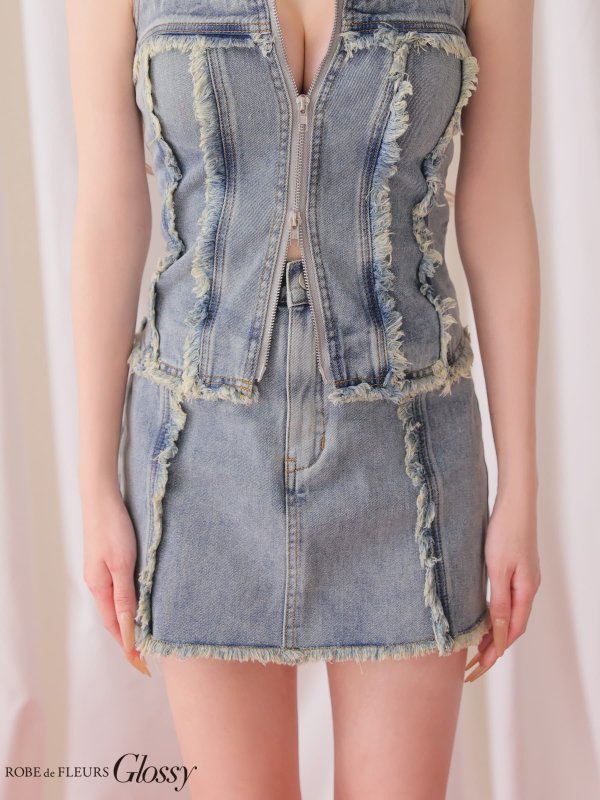 ブルー　モデル：しおん　身長：158cm　着用サイズ：Sサイズ