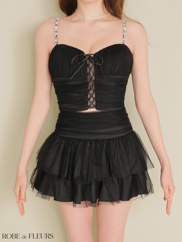 ブラック　モデル：いおり　身長：161cm　着用サイズ：Sサイズ