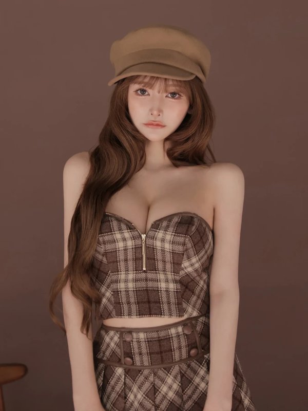 ブラウン　モデル：まみ　身長：161cm　着用サイズ：Sサイズ