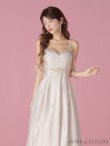 画像5: XSサイズあり【ROBE de FLEURS/ローブドフルール】サテン/ ビジュー/ フレア/ ミディアムドレス/ キャバドレス[OF2] (5)