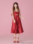 画像8: XSサイズあり【ROBE de FLEURS/ローブドフルール】サテン/ ビジュー/ フレア/ ミディアムドレス/ キャバドレス[OF2] (8)
