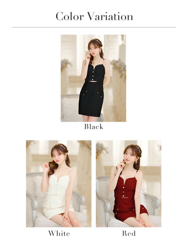 画像22: XSサイズあり【IRMA/イルマ】ツイード/ リボン/ キャミソール/ カットアウト/ タイト/ ミニドレス/ キャバドレス【HC02】 (22)