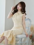 画像3: sugarオリジナルドレス★ Lサイズあり!!【sugar】マーメイド/ リボンネック/ フラワーレース/ ノースリーブ/ ワンピース/ ミモレ丈/ タイト/ ミディアムドレス/ キャバドレス[OF08] (3)
