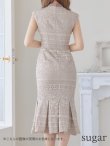 画像9: sugarオリジナルドレス★ Lサイズあり!!【sugar】マーメイド/ リボンネック/ フラワーレース/ ノースリーブ/ ワンピース/ ミモレ丈/ タイト/ ミディアムドレス/ キャバドレス[OF08] (9)