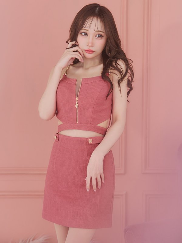 画像6: 再入荷!【IRMA/イルマ】フロントジップ/ バックル/ カットアウト/ ワンカラー/ キャミソール/ タイト/ セットアップ/ ミニドレス/ キャバドレス【HC02】 (6)