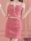画像8: 再入荷！【IRMA/イルマ】フロントジップ/ バックル/ カットアウト/ ワンカラー/ キャミソール/ タイト/ セットアップ/ ミニドレス/ キャバドレス[OF2A] (8)