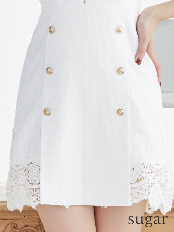 画像11: XSサイズあり【IRMA/イルマ】ワンカラー/ レース/ フロントジップ/ キャミソール/ 台形スカート/ ミニドレス/ キャバドレス【HC02】 (11)