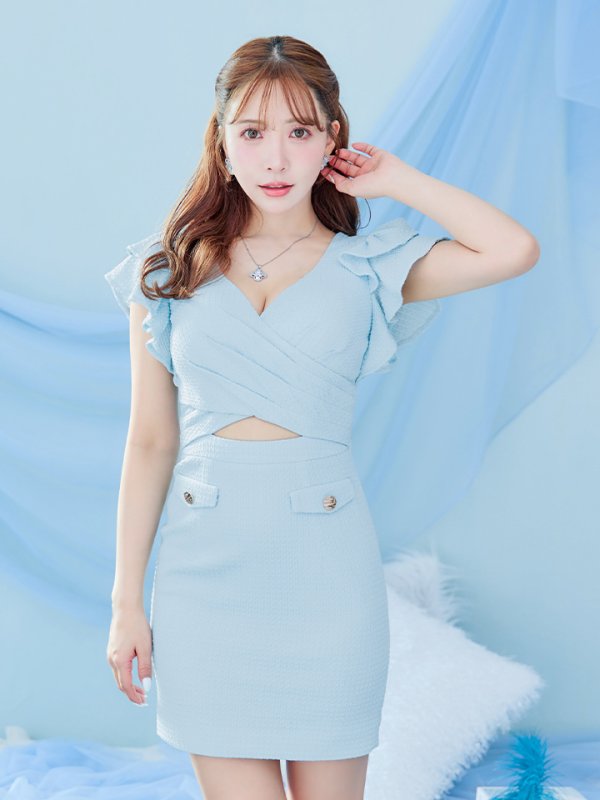 画像2: sugarオリジナルカラー・XSサイズあり【IRMA/イルマ】カットアウト/ストレッチ/ニット/ ワンカラー/ タイト/ ミニドレス/ キャバドレス[OF2A] (2)