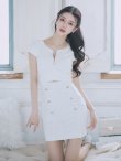 画像25: sugarオリジナルカラー・XSサイズあり【IRMA/イルマ】フロントジップ/ ワンカラー/ 半袖/ 袖あり/ ボタン/ カットアウト/ タイト/ ミニドレス/ キャバドレス[OF2A] (25)