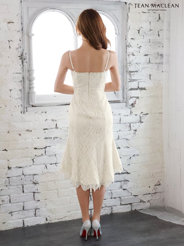 画像15: 【JEAN MACLEAN/ジャンマクレーン】総レース/ キャミソール/ マーメイド/ パールボタン/ 膝丈/ ミディアムドレス/ キャバドレス[OF2A] (15)