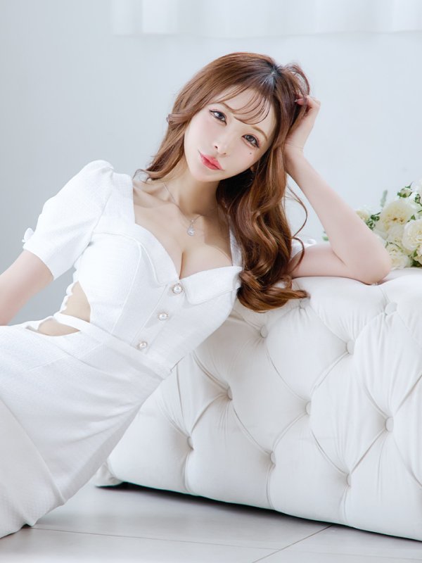 画像6: XSサイズあり【IRMA/イルマ】バストカラーデザイン/ 袖あり/ 半袖/ パフスリーブ/ シアー/ タイト/ ミニドレス/ キャバドレス[HC02] (6)