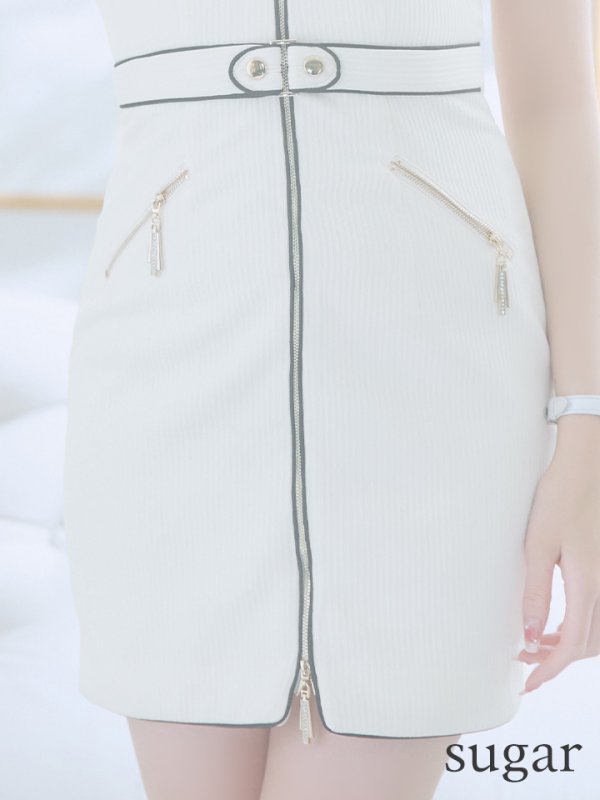 画像19: XSサイズあり【IRMA/イルマ】バイカラー/ パイピング/ フロントジップ/ ノースリーブ/ ポケット/ タイト/ ミニドレス/ キャバドレス[OF2A] (19)