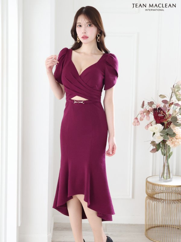 画像15: Lサイズあり【JEAN MACLEAN/ジャンマクレーン】カットアウト/ ノースリーブ/ セットアップ/ ワンカラー/ タイト/ ひざ丈/ ミディアムドレス/ キャバドレス[OF2A] (15)