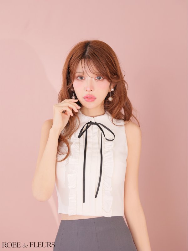 ホワイト×グレー　モデル：まりん　身長：164cm　着用サイズ：Sサイズ