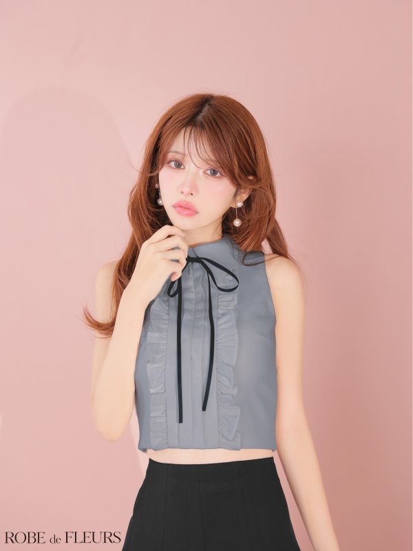 ブルー×グレー　モデル：まりん　身長：164cm　着用サイズ：Sサイズ