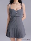 グレー　モデル：まおちゃる　身長：158cm　着用サイズ：Sサイズ