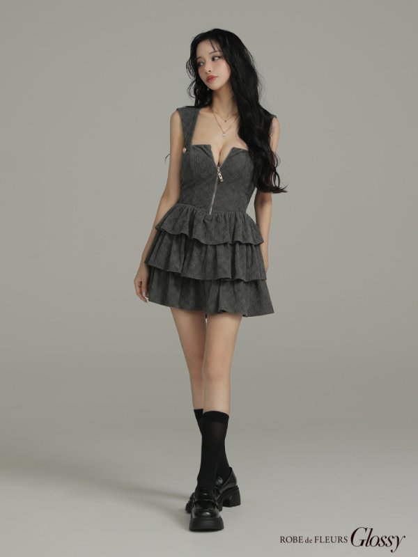 グレー モデル：まおちゃる　身長：158cm　着用サイズ：Sサイズ