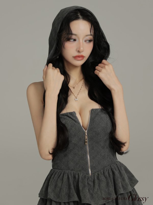 グレー モデル：まおちゃる　身長：158cm　着用サイズ：Sサイズ