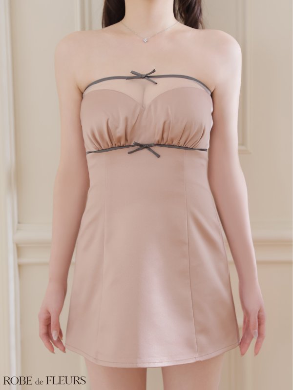 ピンクxグレー　モデル：羽澄まり　身長：158cm　着用サイズ：Sサイズ