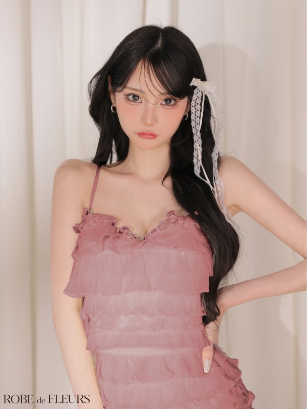 ピンク　モデル：みみ　身長：162cm　着用サイズ：Sサイズ