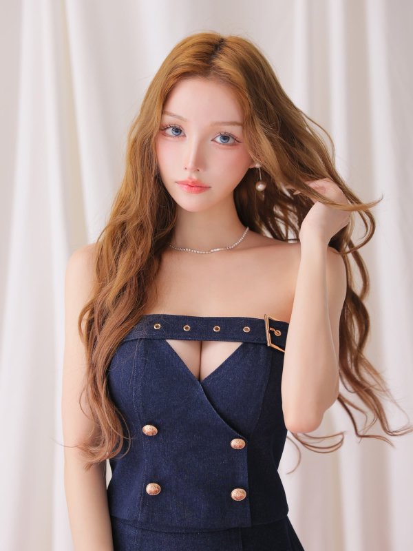 ブルー　モデル：しおん　身長：158cm　着用サイズ：Sサイズ