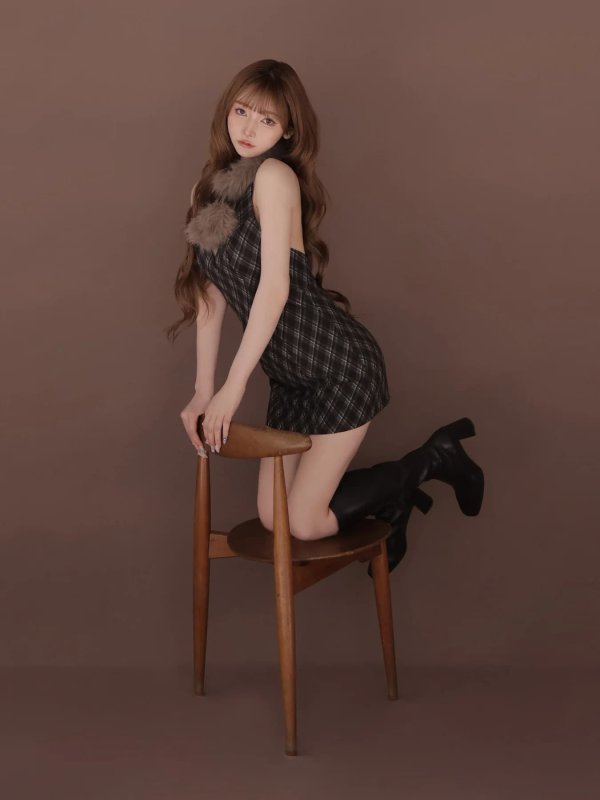 ブラウン　モデル：まみ　身長：161cm　着用サイズ：Sサイズ