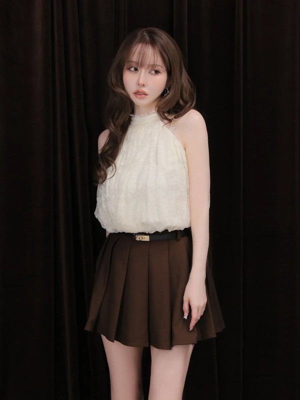 アイボリーxブラウン モデル：ゆめ　身長：160cm　着用サイズ：Sサイズ
