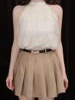 アイボリーxベージュ モデル：ゆめ　身長：160cm　着用サイズ：Sサイズ