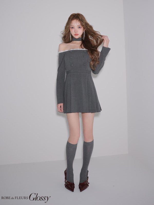 グレー　モデル：しおん　身長：158cm　着用サイズ：Sサイズ