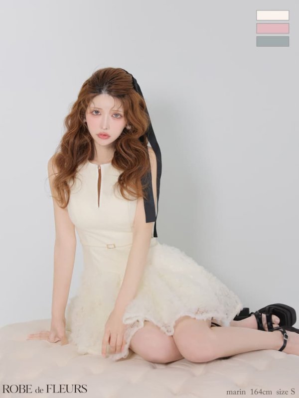 アイボリー　モデル：まりん　身長：164cm　着用サイズ：Sサイズ