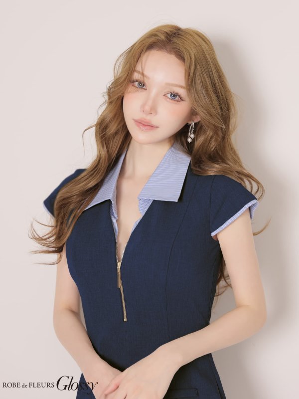 ネイビー　モデル：しおん　身長：158cm　着用サイズ：Sサイズ