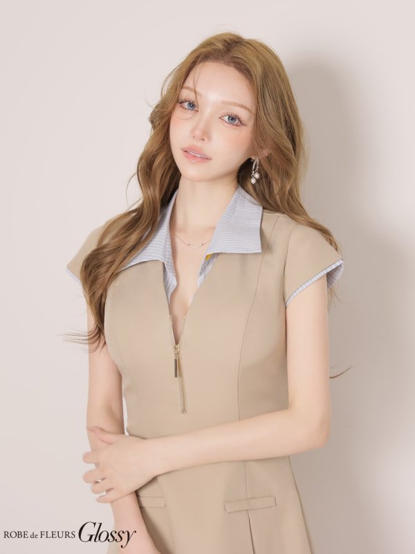 ベージュ　モデル：しおん　身長：158cm　着用サイズ：Sサイズ