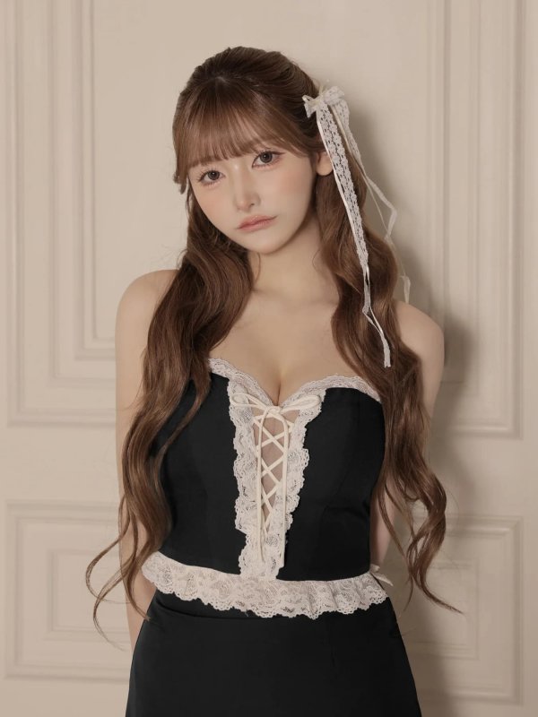 ブラック　モデル：まみ　身長：161cm　着用サイズ：Sサイズ