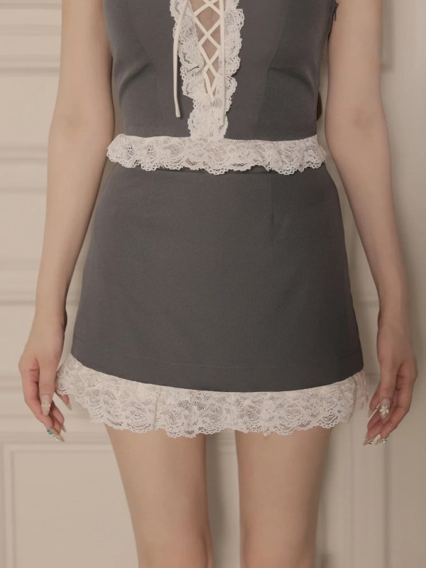 グレー　モデル：まみ　身長：161cm　着用サイズ：Sサイズ