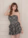 画像24: 【予約商品/10月上旬発送予定】XSサイズあり【ROBE de FLEURS/ローブドフルール】チェック/ ベアトップ/ フリル/ ティアード/ フレア/ セットアップ/ ミニドレス/ キャバドレス[OF08] (24)