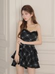 画像7: 【予約商品/10月上旬発送予定】XSサイズあり【ROBE de FLEURS/ローブドフルール】チェック/ ベアトップ/ フリル/ ティアード/ フレア/ セットアップ/ ミニドレス/ キャバドレス[OF08] (7)