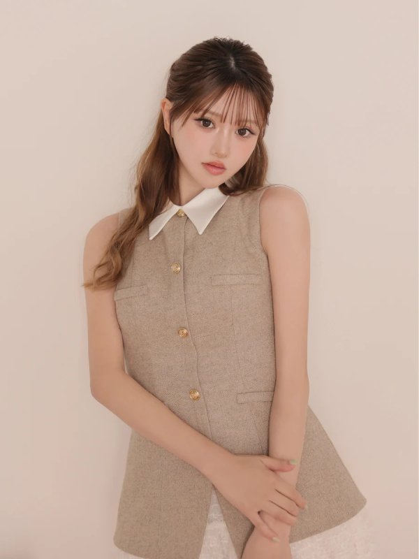 ベージュ　モデル：いおり　身長：161cm　着用サイズ：Sサイズ