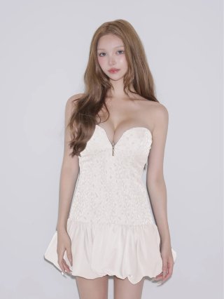 ROBE de FLEURS Glossy】ジップドレス - sugar