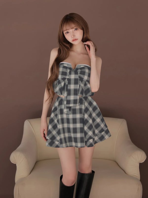 グレー　モデル：まみ　身長：161cm　着用サイズ：Sサイズ