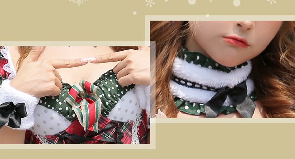画像11: 【即日発送】【クリスマスコスプレ7点セット】【Malymoon/マリームーン】ドットチェックサンタクロース【フリーサイズ/1カラー】[YMT] (11)