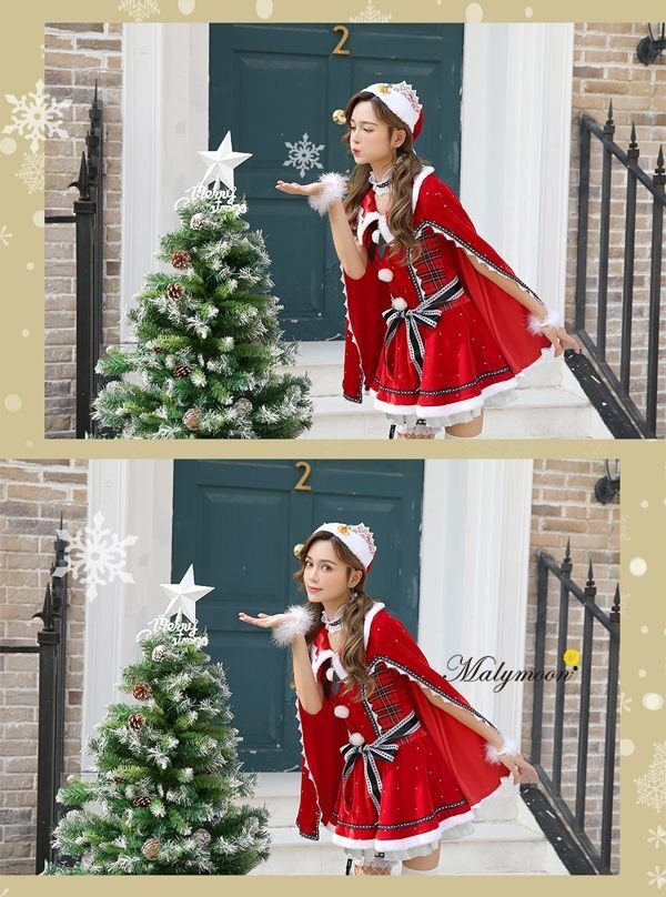 画像5: 【即日発送】【クリスマスコスプレ7点セット】【Malymoon/マリームーン】マントサンタクロース【フリーサイズ/1カラー】[YMT] (5)