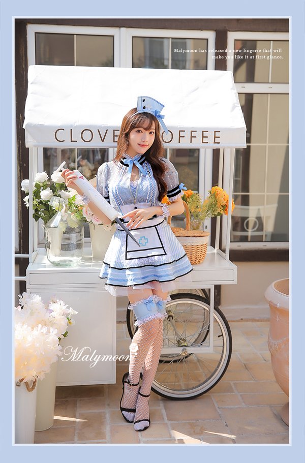 画像7: 【即日発送】ジッパーナースコスプレ【マリームーン】【ハロウィンコスプレ7点セット】【フリーサイズ/2カラー】[YMT] (7)
