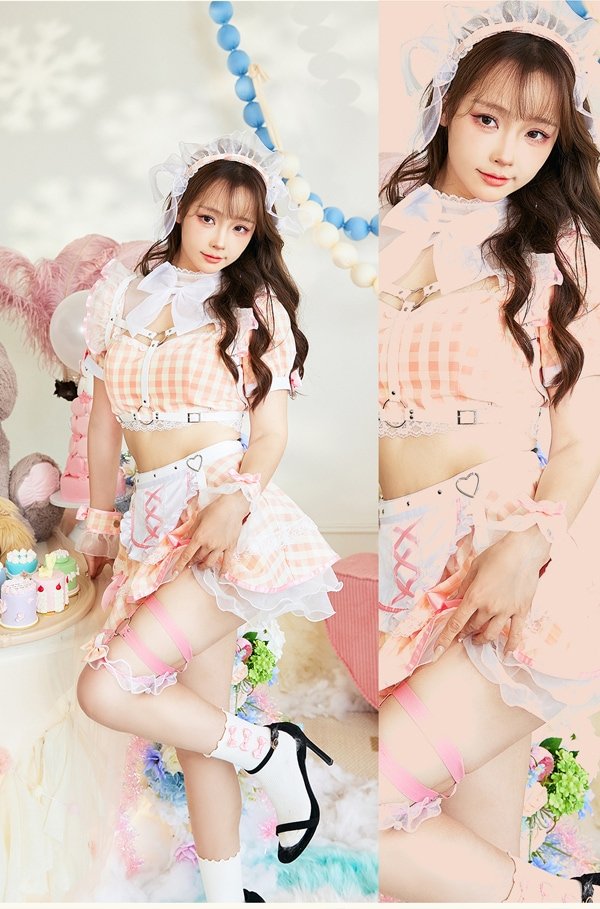 画像6: 【即日発送】ハーネスポップギンガムチェックメイド【マリームーン】【ハロウィンコスプレ8点セット】【フリーサイズ/3カラー】[OF04] (6)